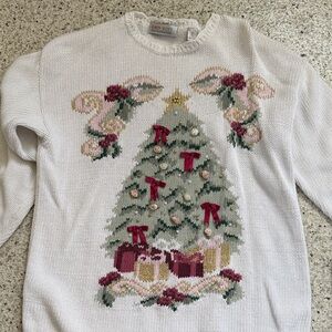 Karen Scott Festive White Holiday Sweater